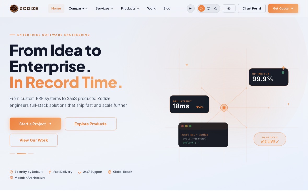 Zodize Website Platform